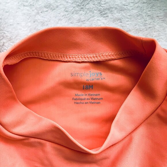 Simple Joys by Carter's Toddler 3-Pc Swimsuit Set 18M | Coral Aqua Rash Guard - Picture 6 of 14